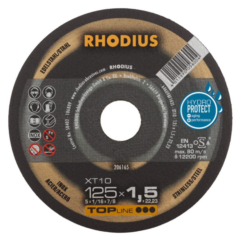 SCHIJF RHODIUS 125X1X22 STAAL
