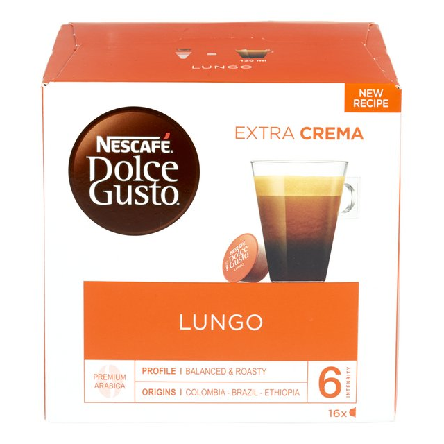 [CATCAF.050] DOLCE GUSTO LUNGO 16 CUPS ./6 DOZEN