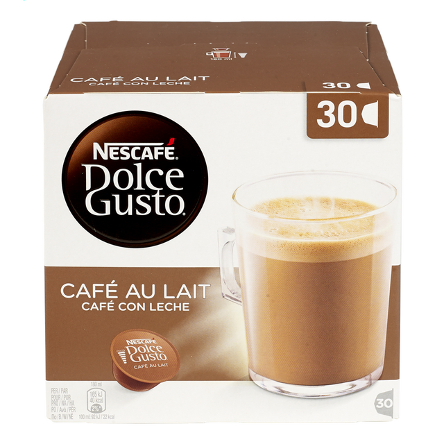 [CATCAF.080] DOLCE GUSTO CAFE AU LAIT 30 CUPS /6