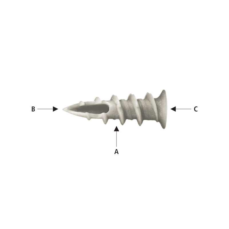CHEVILLE NYLON POUR PLACOPLATRE 1/100