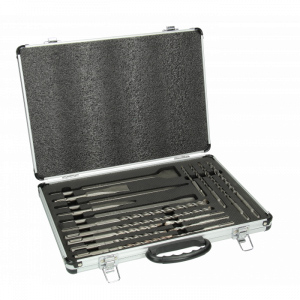 COFFRE ALU SDS+ MECHES ET BURINS (17 PIECES)