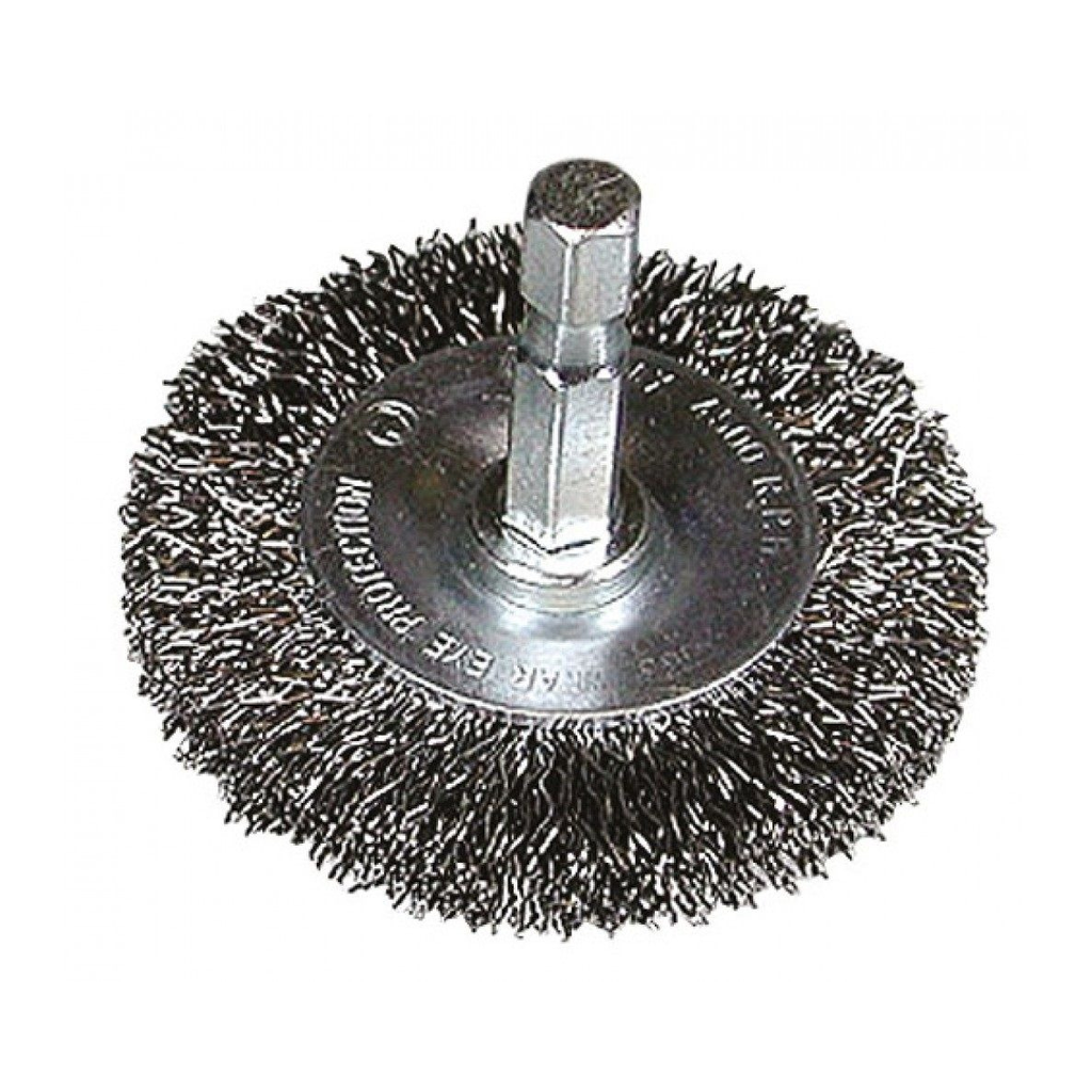 [HI751320] BROSSE RONDE AVEC FIL ACIER TORSADE Ø 75MM 1/4