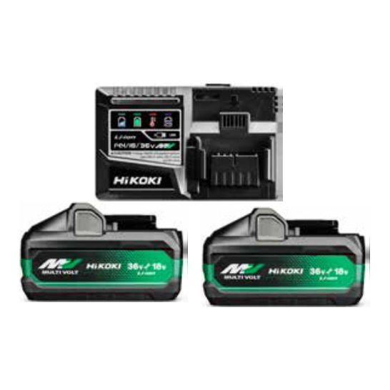 [HIUC18YSL3] BOOSTERPACK 1X OPLADER + 2X BAT 18V-36V (18V-8,0AH / 36V-4,0AH)
