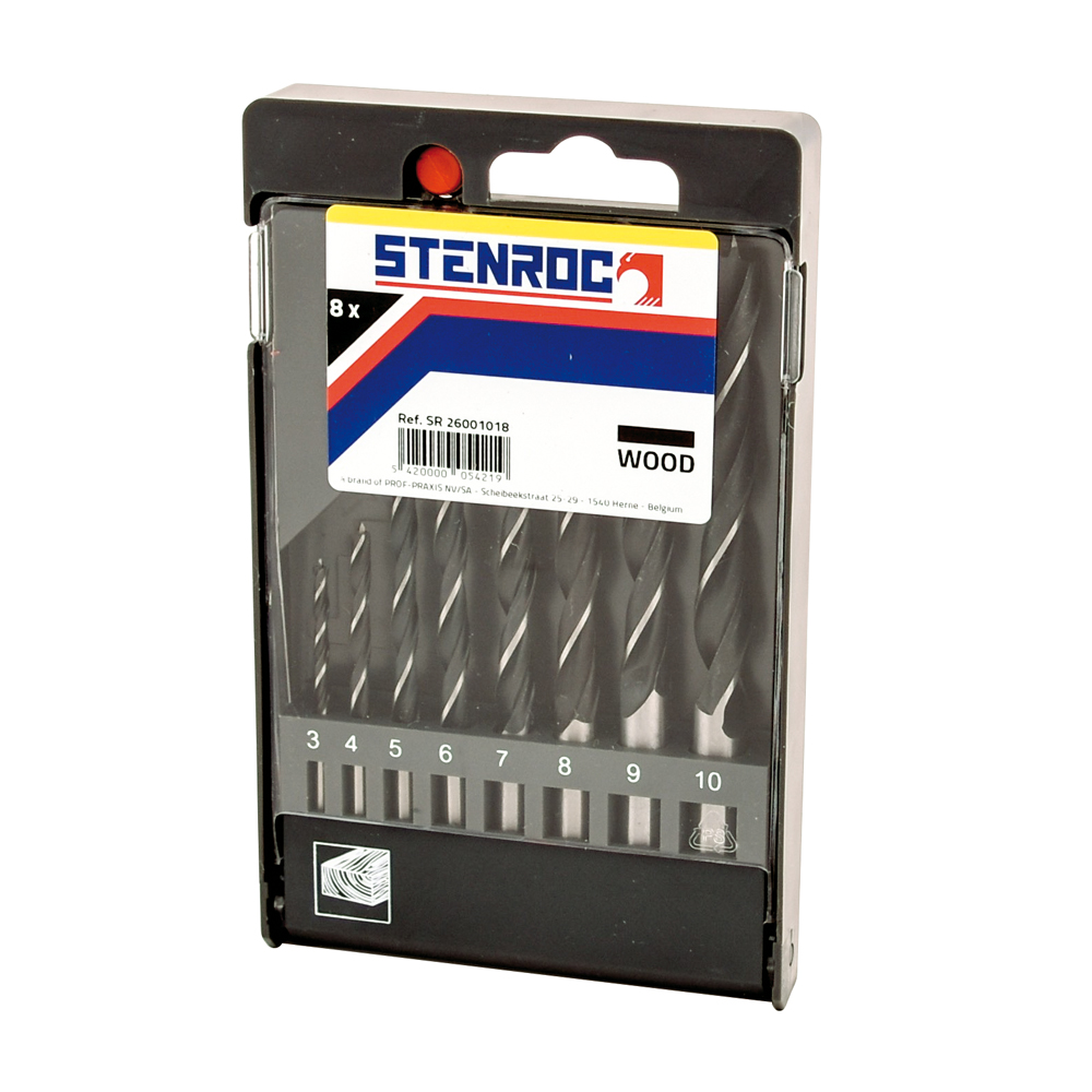 ASSORTIMENT HOUTBOOR SET 3-10mm 8 STUCK