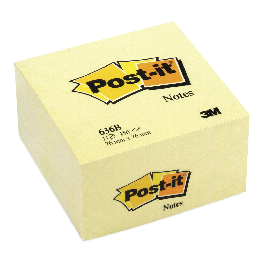 POST-IT 654 STICKY 76X76MM JAUNE /6