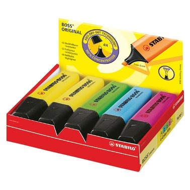 [OFFIC.080] MARKEERSTIFT STABILO BOSS ORIGINAL 70/10 ASSORTI 4 KLEUREN 10ST