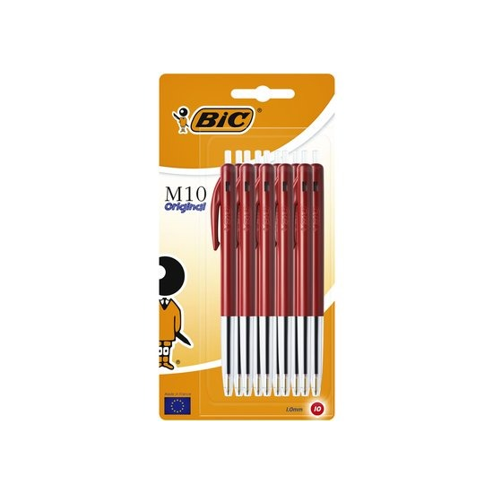 [OFFIC.082] BALPEN BIC M10 ROOD MEDIUM BLISTER 10ST