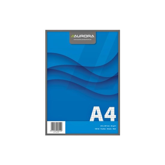 [OFFIC.090] SCHRIJFBLOK AURORA A4 RUIT 5X5MM 100VEL 60GR