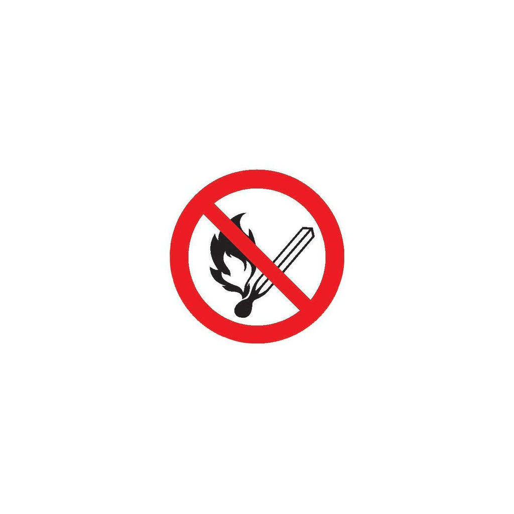 [OFFIC.167] PICTOGRAM: VUUR, OPEN VLAM EN ROKEN VERBODEN - PP ø200MM