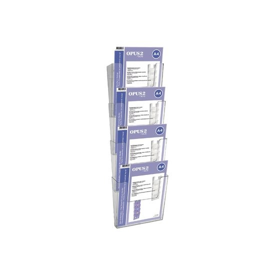 PORTE - BROCHURES EUROPEL 4 X A4 MURAL VERTICAL MODULABLE TRANSPARENT