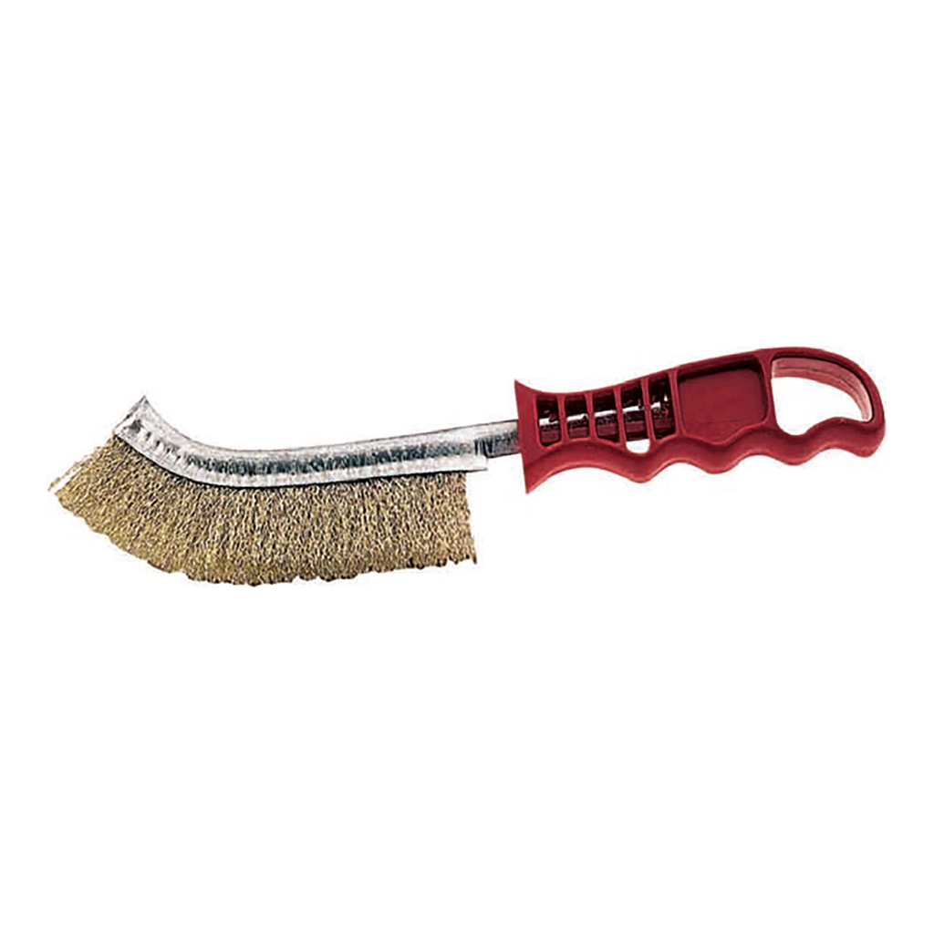 BROSSE COURBEE FIL EN ACIER LAITONNE OND ULE 26CM PVC