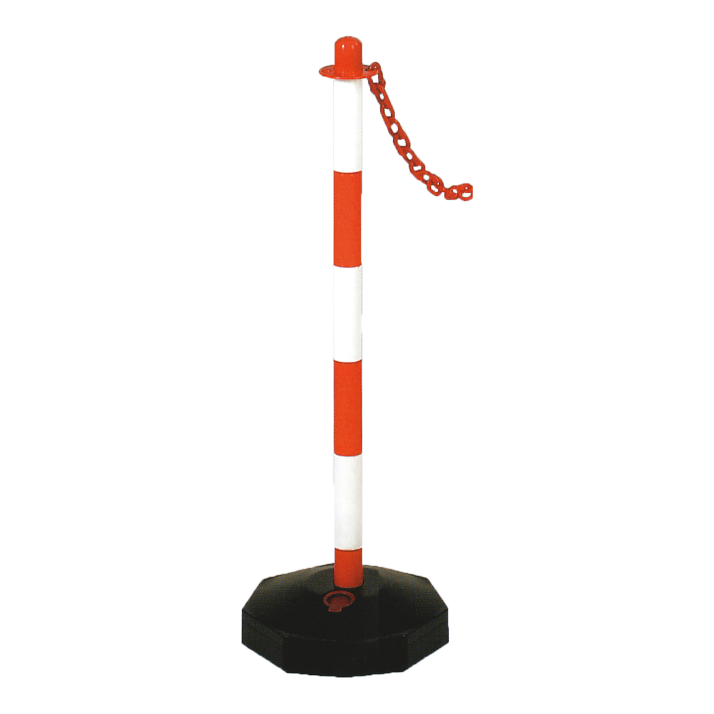 [PMCH.025] AFBAKENPAAL 90 CM MET PLASTIEK VOET ROOD/WIT