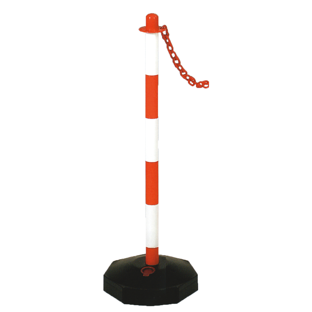 [PMCH.025] AFBAKENPAAL 90 CM MET PLASTIEK VOET ROOD/WIT
