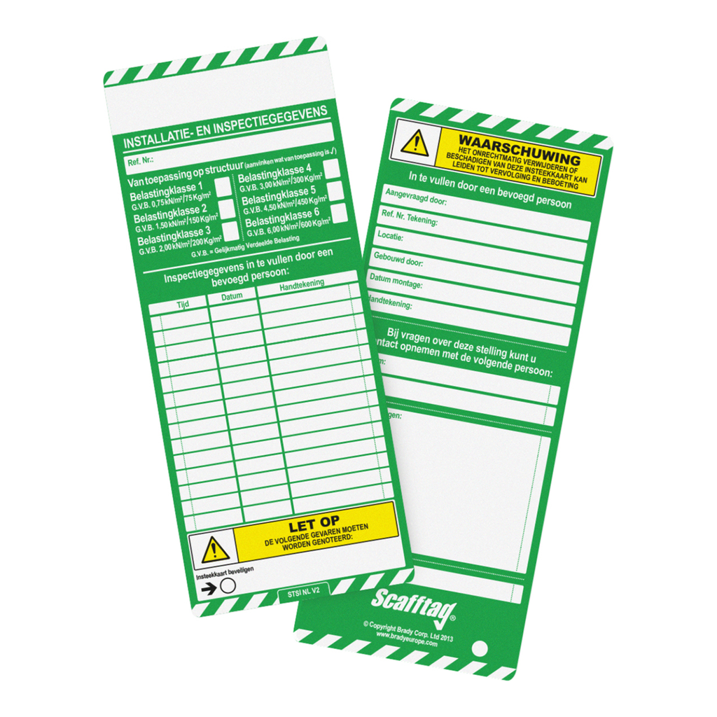 [PMECH.020] SCAFFTAG INSTEEKKAARTEN /10