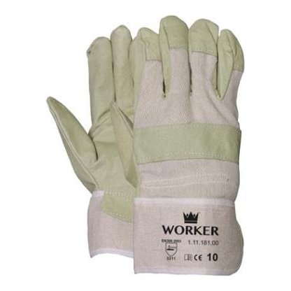 [PMGAPL.BLCT] GANTS CUIR BLEU COTTON HAUTE Q.