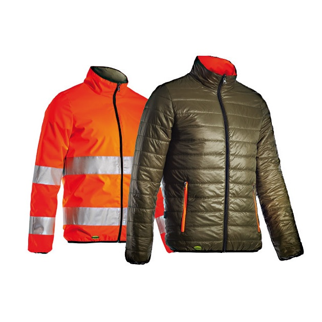 JACKET REVERSIBLE VERT-ORANGE FLUO