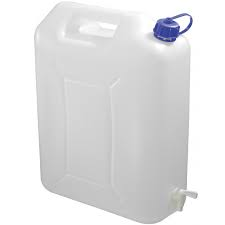 JERRYCAN PLASTIQUE BLANC AVEC ROBINET 20L