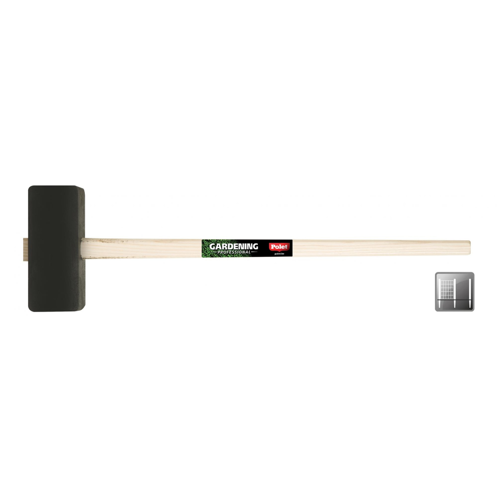 RUBBER HAMER RECHTHOEKIG 1M 4.5 KG