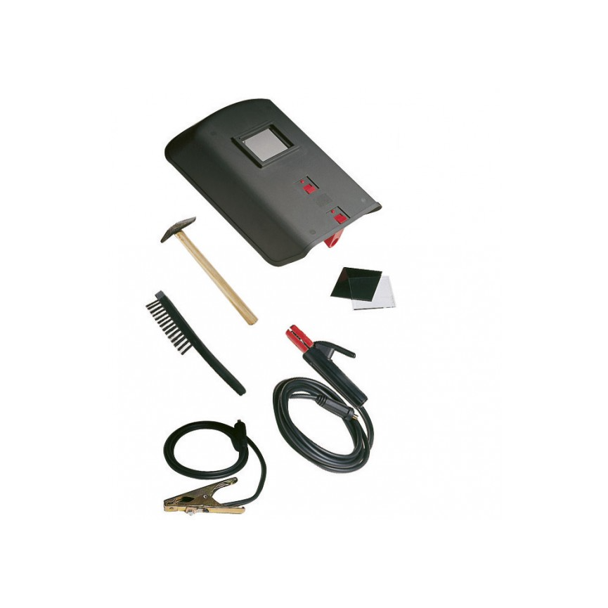 [PMMASSO.027] KIT DE SOUDURE PROFESSIONNEL 16G/25 MASQUE-MARTEAU-BROSSE-CABLE