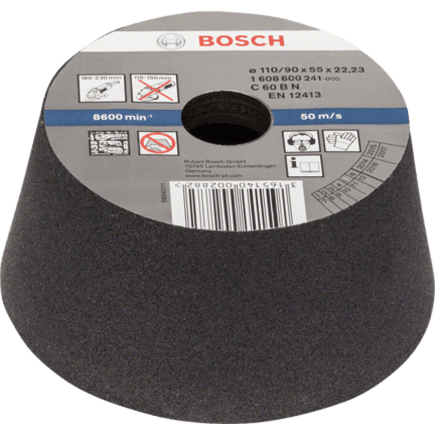 MEULE BOISSEAU CONIQUE 110MM GR60 METAL