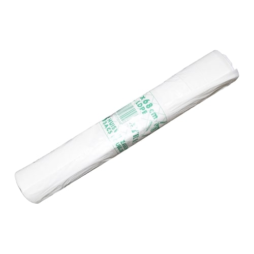 SAC POUBELLE 65X60CM 45L BLANC 50PC/ROL