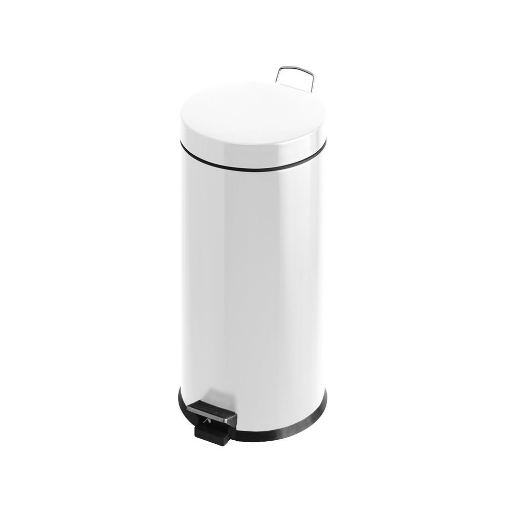 PEDAALEMMER ROND 30LITER ALU WIT