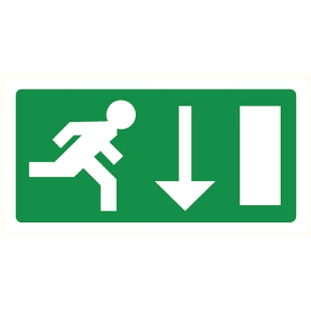 [PMPAN.030] PICTOGRAM NOODUITGANG BENEDEN