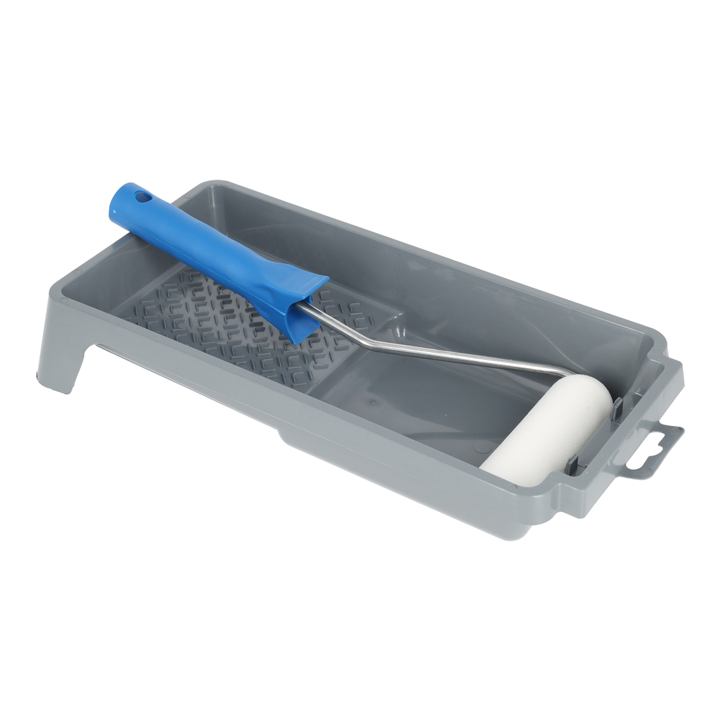 [PMPEIP.0195] PLASTIEK VERFBAK + VERFROL MOLTO GELAKT 110 MM