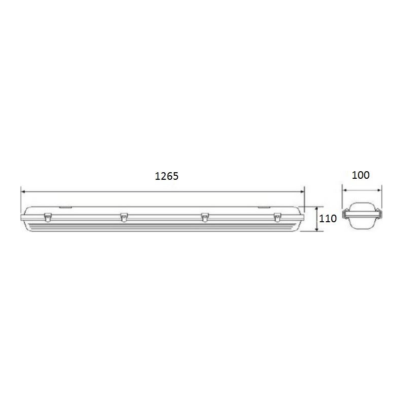 [PMPH.001] ARMATURE DE LAMPE TL 1 X 36 W T8 1265 MM