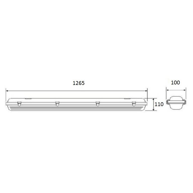 [PMPH.001] ARMATUUR TL LAMP  1 X 36 W T8 1265 MM