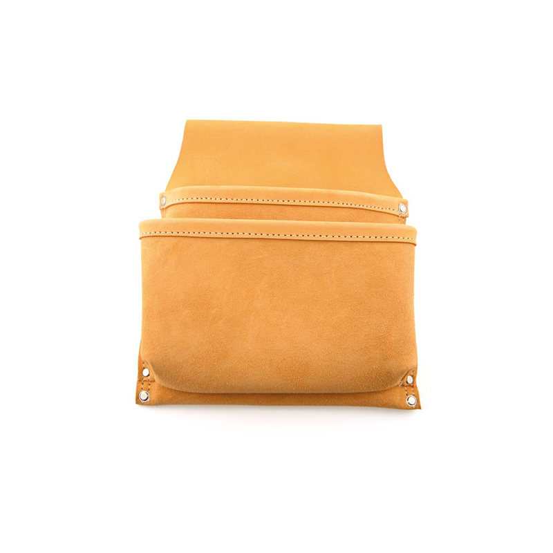 [PMSAC.020] POCHE A CLOU DOUBLE CUIR BRUN