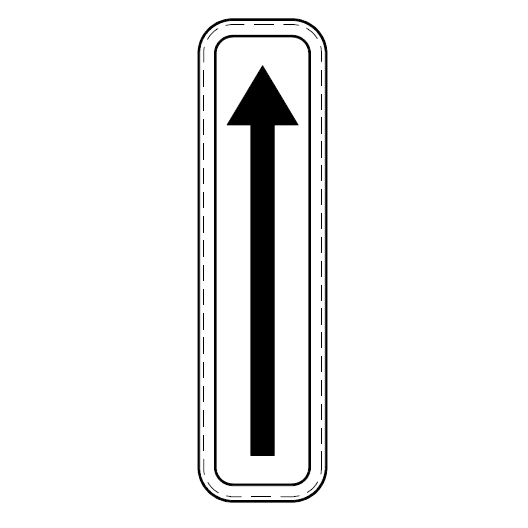 PANNEAU BLANC RECTANGULAIRE SIMPLE FLÈCHE TYPE XA