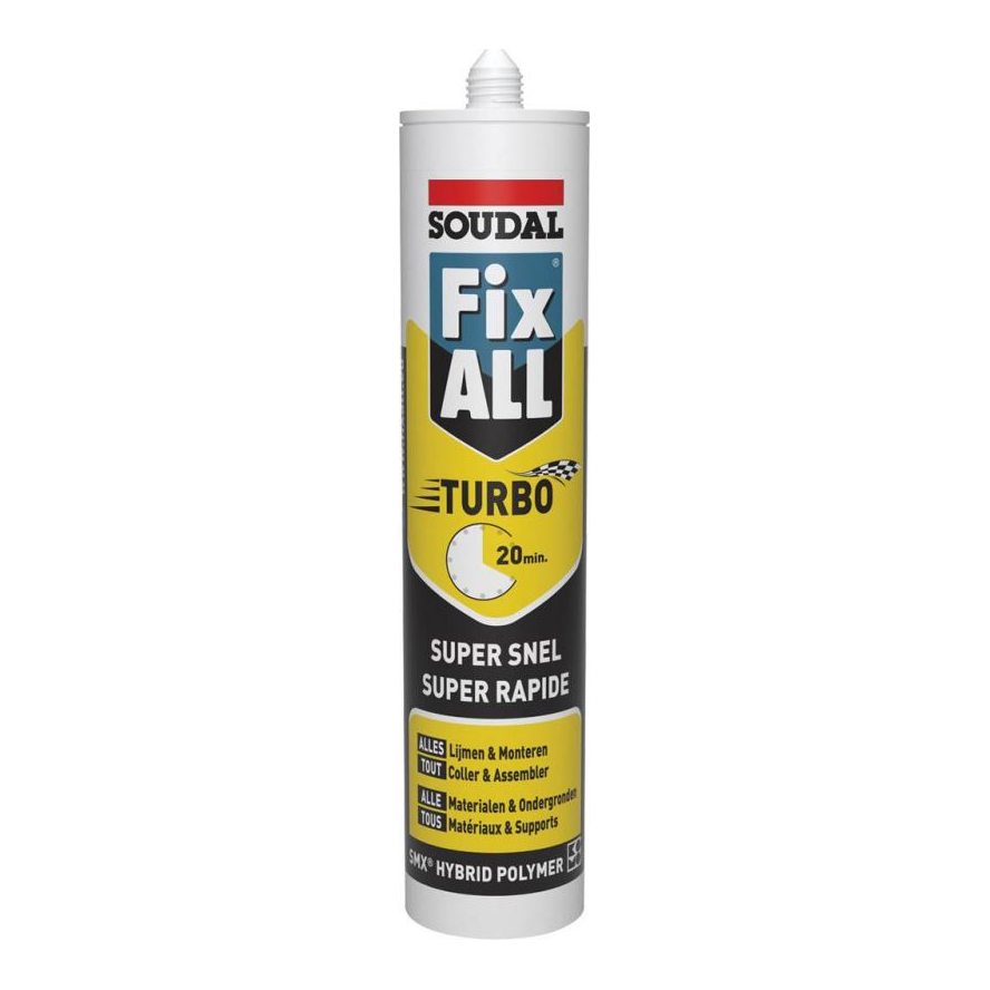 COLLE SILICONE FIX ALL TURBO 290ML BLANC ./1/12