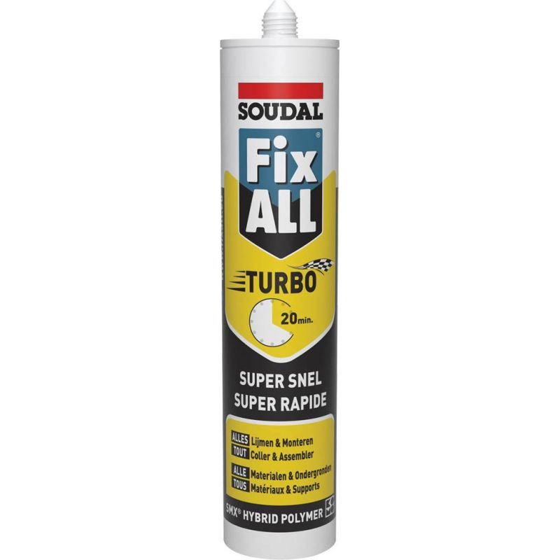 [PMSILS.060] SILICONENLIJM FIX ALL TURBO 290ML WIT ./1/12