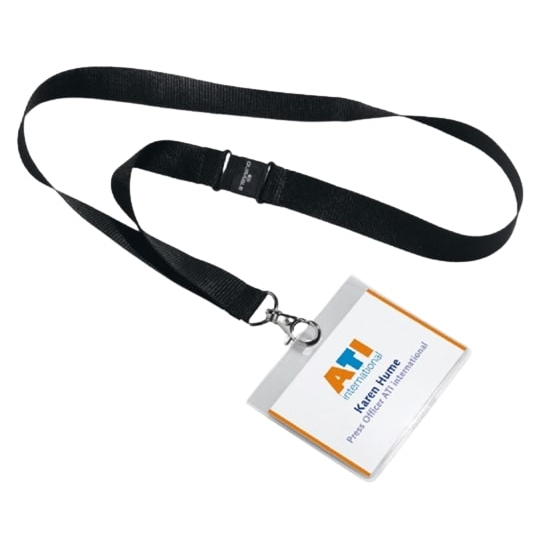 BADGE DE SECURITE 60 X90 MM + LACET