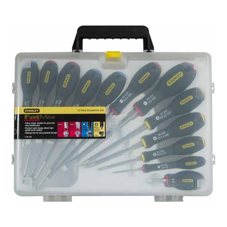 [PMTVAS.6] COFFRE 12 TOURNEVIS MANCHE ERGONOMIQUE FATMAX