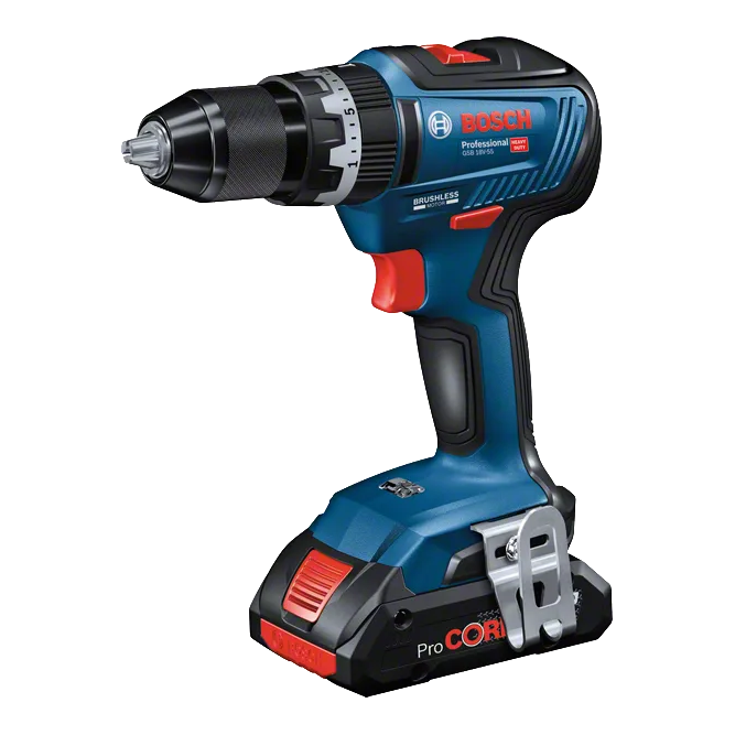 ACCUKLOPBOORSCHROEVENDRAAIER 2 BATTERIJEN & LADER  GSB 18V-55