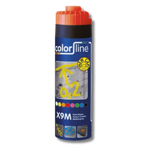 [PMSP.050] SPRAY DE MARQUAGE X9M 500ML 1/12 (ORANGE FLUO)