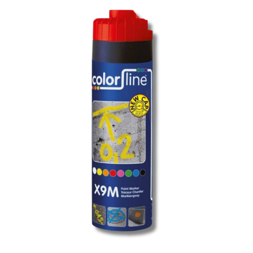 [PMSP.060] MARKEERVERF SPRAY X9M 500ML 1/12 (FLUO ROOD)
